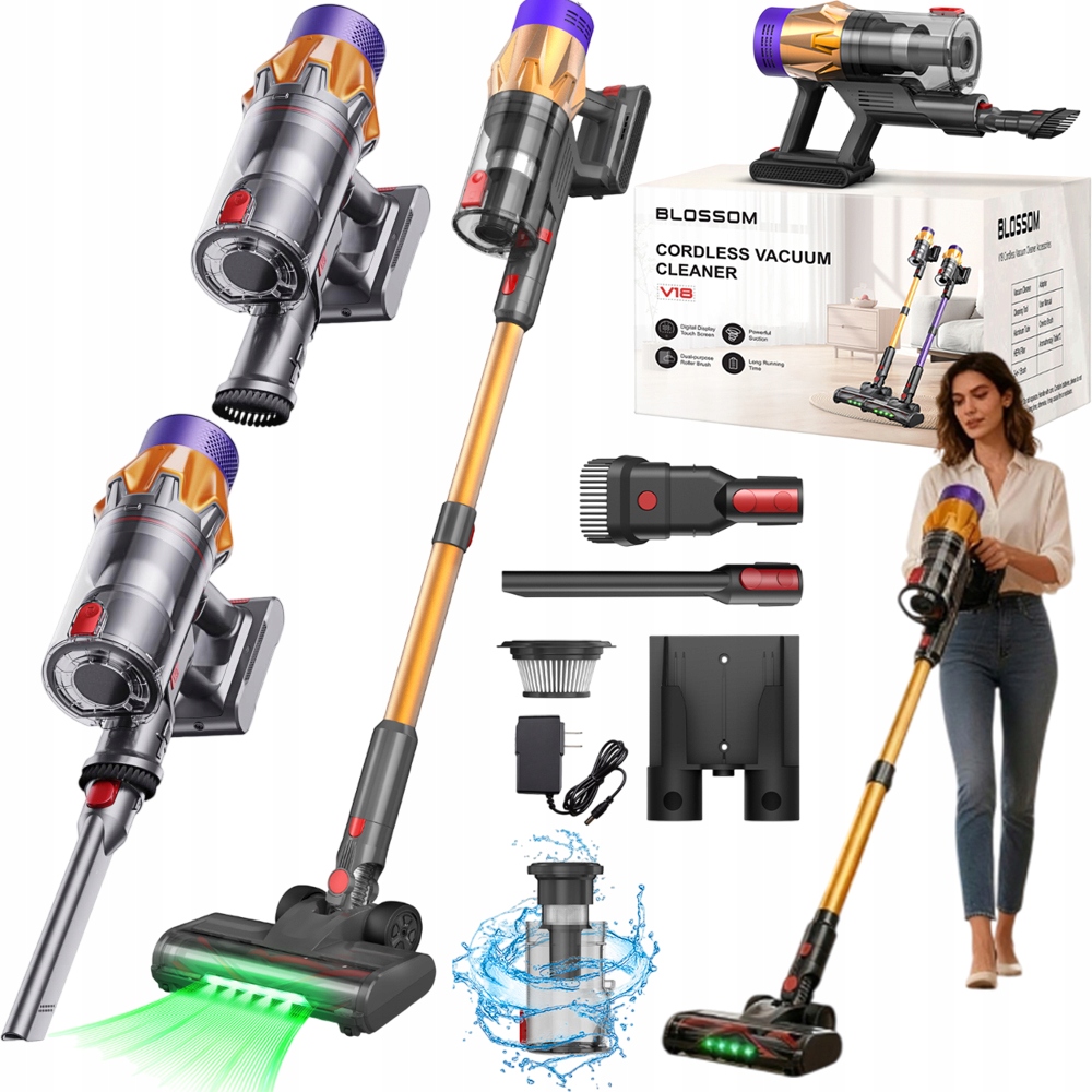 Odkurzacze Pionowe Blossom V18 550W 50KPA Ręczne Bezprzewodowe Led Do Domu