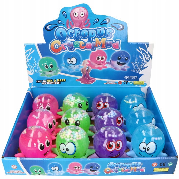 GLUTEK SLIME OŚMIORNICA Z BROKATEM MIX 12SZT Marka bez marki