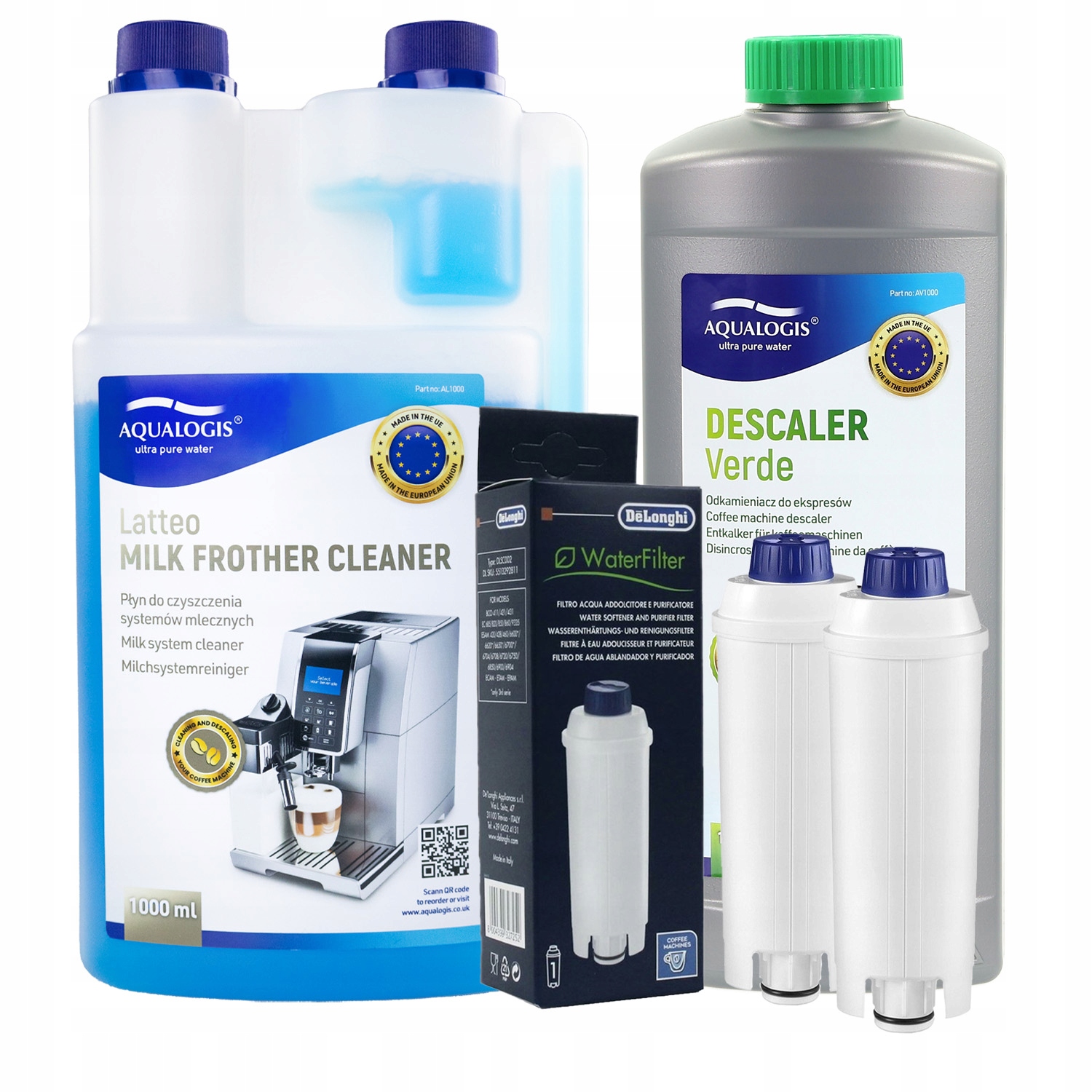 2x Filtr vody DLSC002 pro kávovar Delonghi Tekutina Latteo 1 l Tekutina Verde 1 l