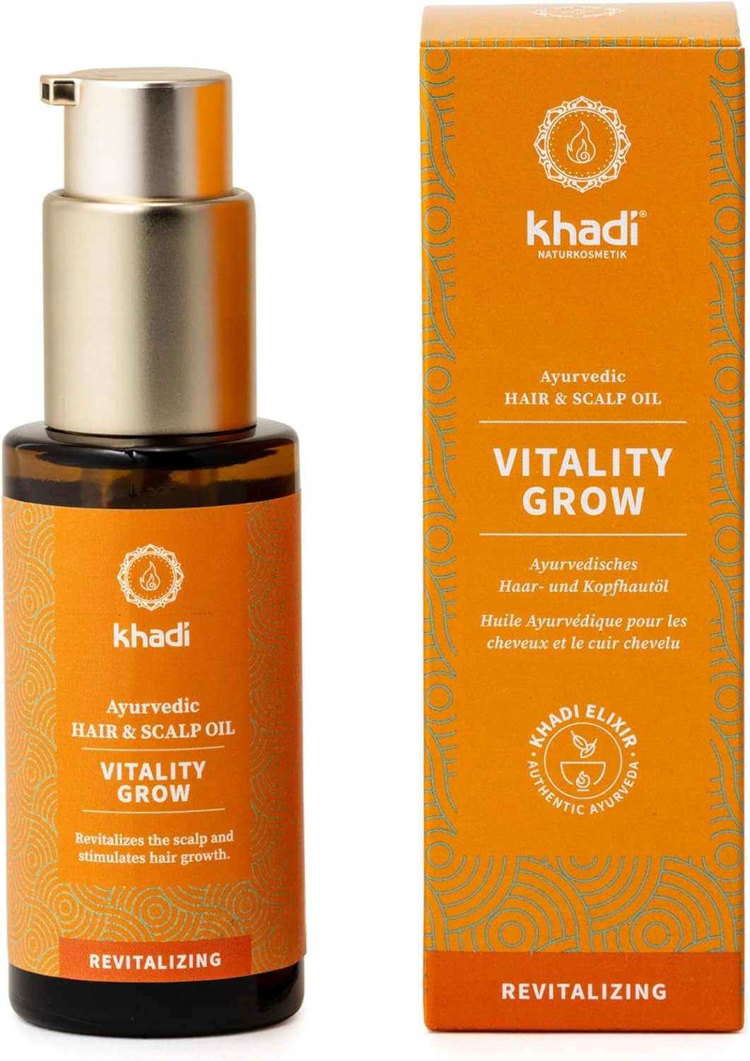 Khadi Vitality Grow ájurvédský olej na vlasy stimuluje růst 50 ml