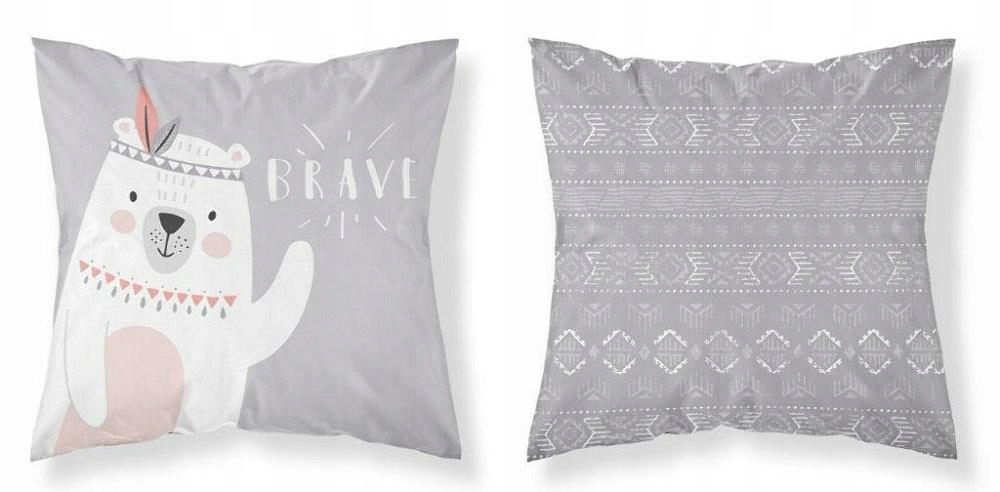 Poszewka 40x40 miś szara Mayamoo 105