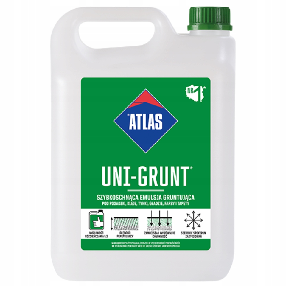 ATLAS UNIGRUNT 5L EMULSJA SZYBKOSCHNĄCA GRUNTUJĄCA