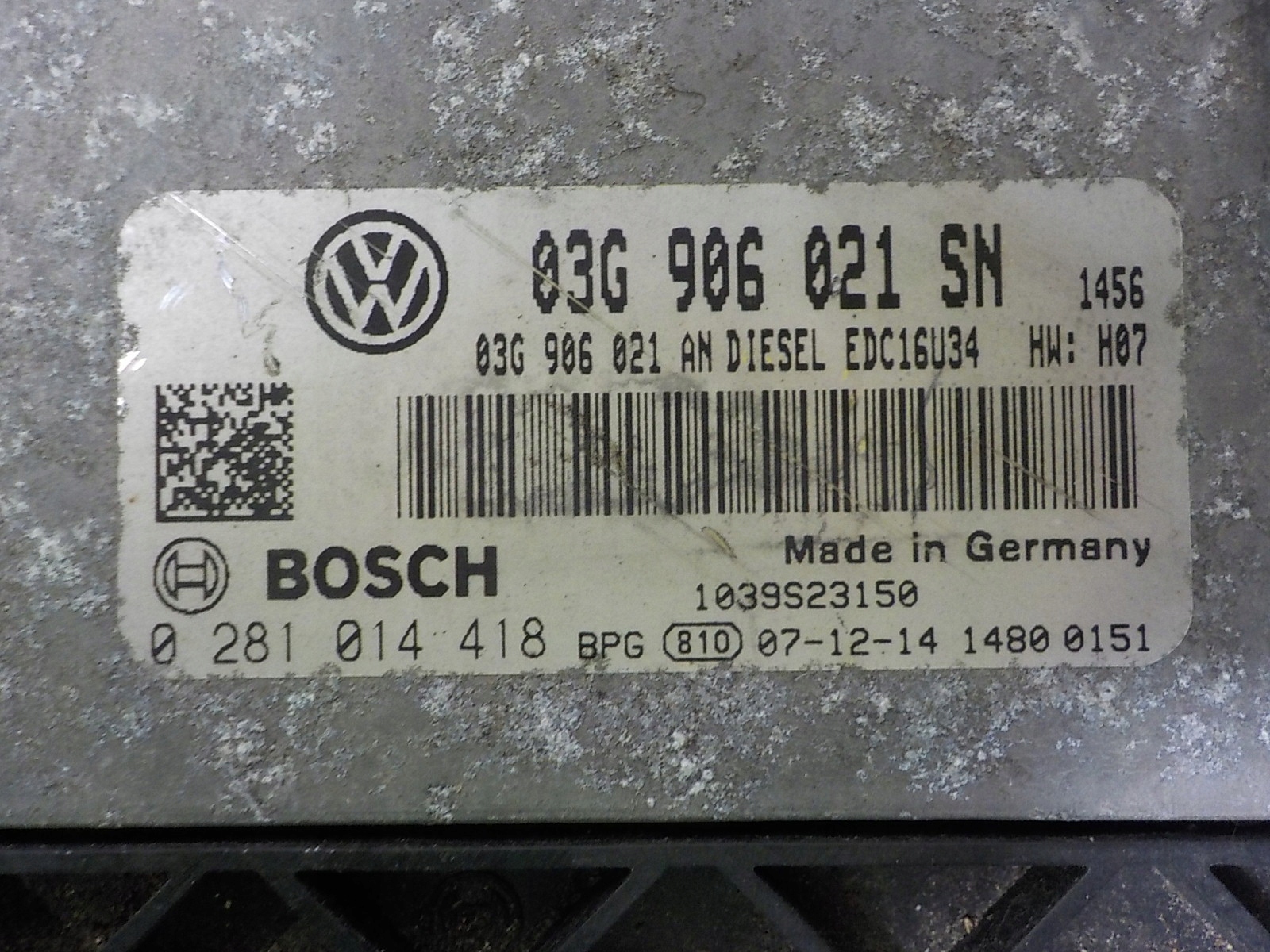 VW SEAT computer control unit 03G906021SN 0281014418