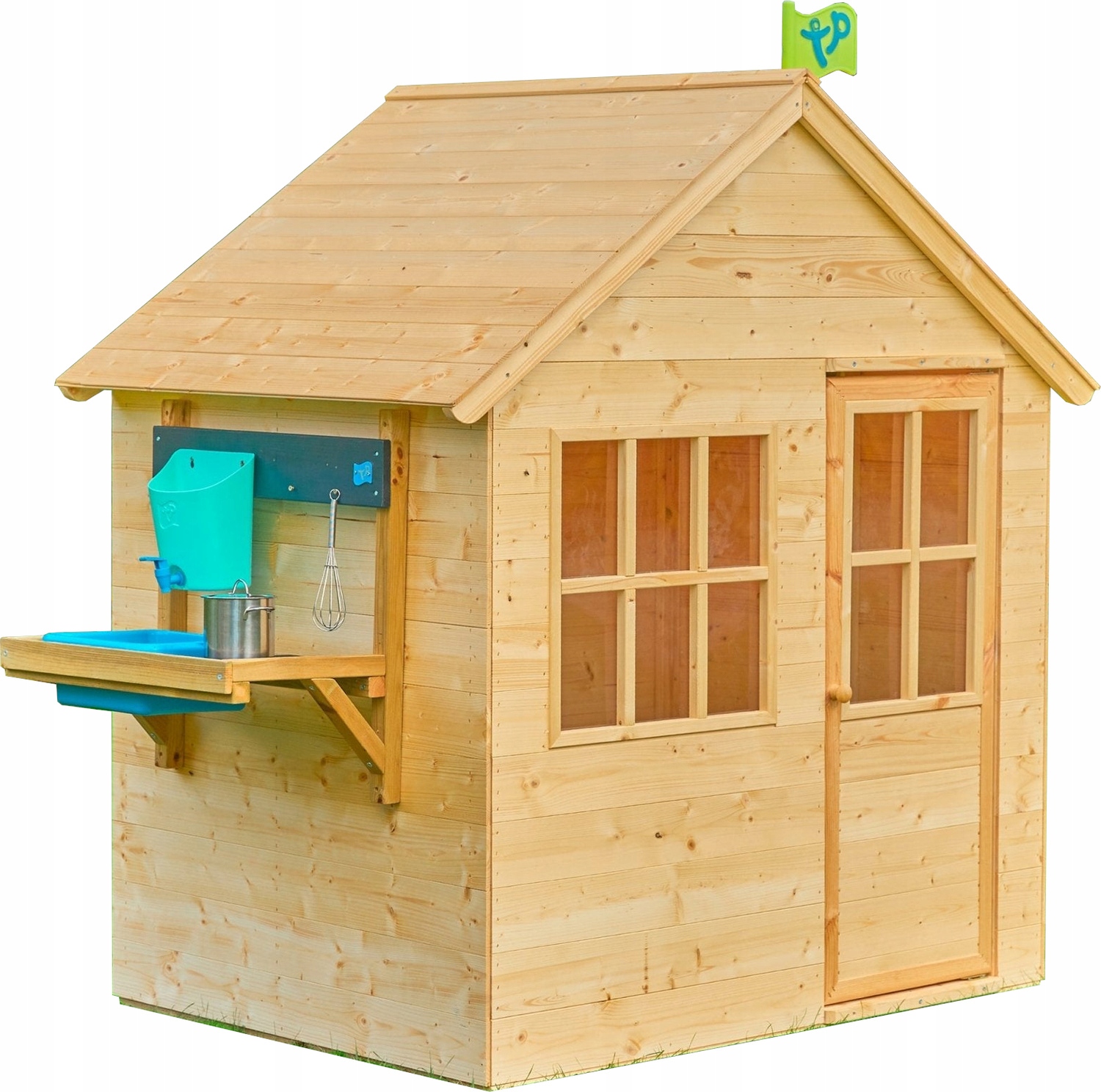 Medinis vaikų žaidimų namelis laukui TP Toys 146 cm papildoma komplektacija