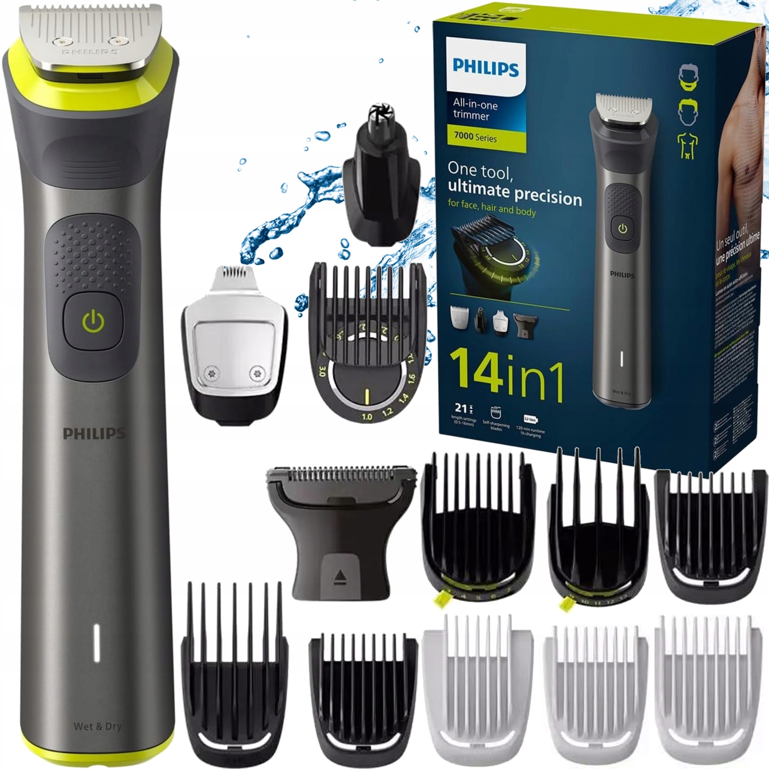 BEZPRZEWODOWA MASZYNKA TRYMER PHILIPS Multigroom Series 7000 14w1 DO WŁOSÓW