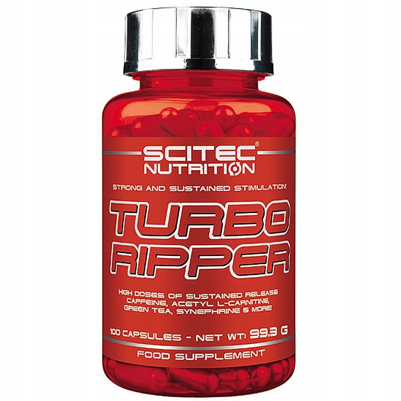 SCITEC Turbo Ripper 100caps SPALACZ TŁUSZCZU FATU REDUKCJA POBUDZENIE