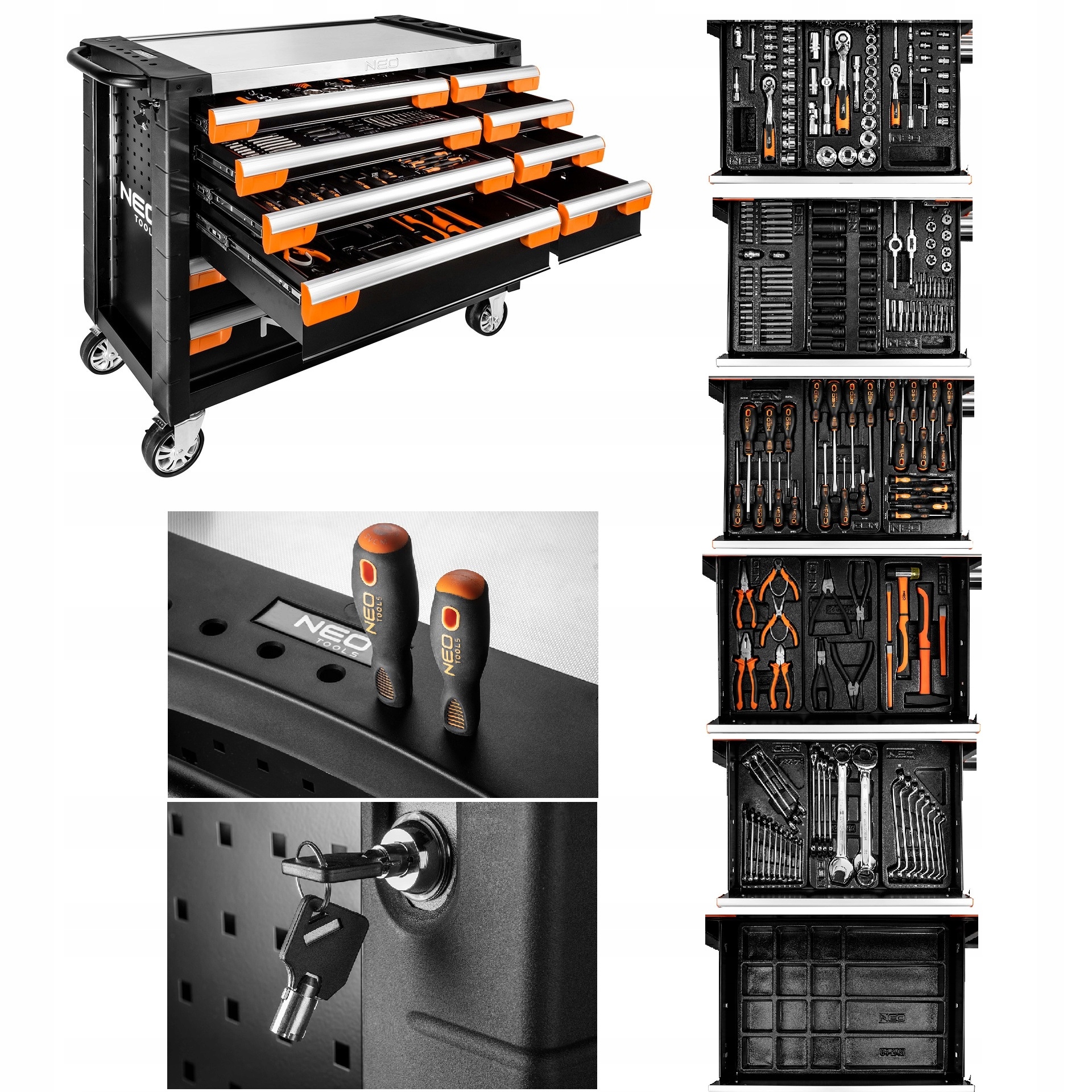NEO шкаф для мастерской тележка 12 ящиков 229 частей