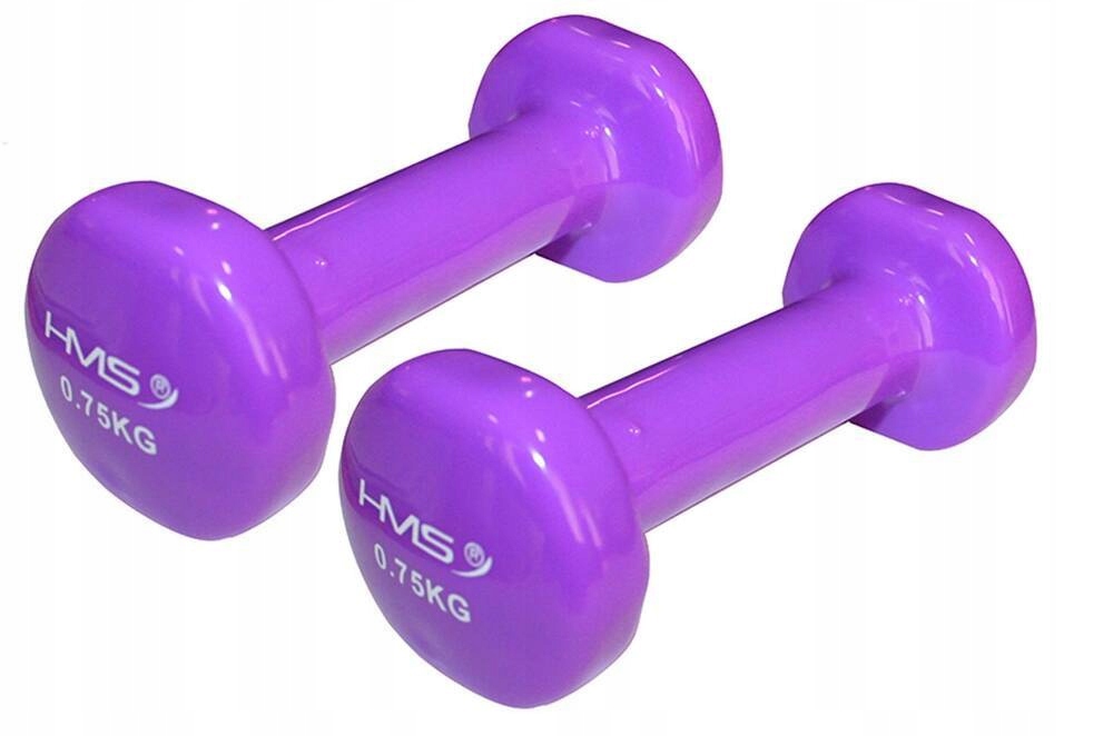 Hantelki Hantle Żeliwne Pokryte Winylem Do Ćwiczeń Fitness 2x 0,75 kg Hms