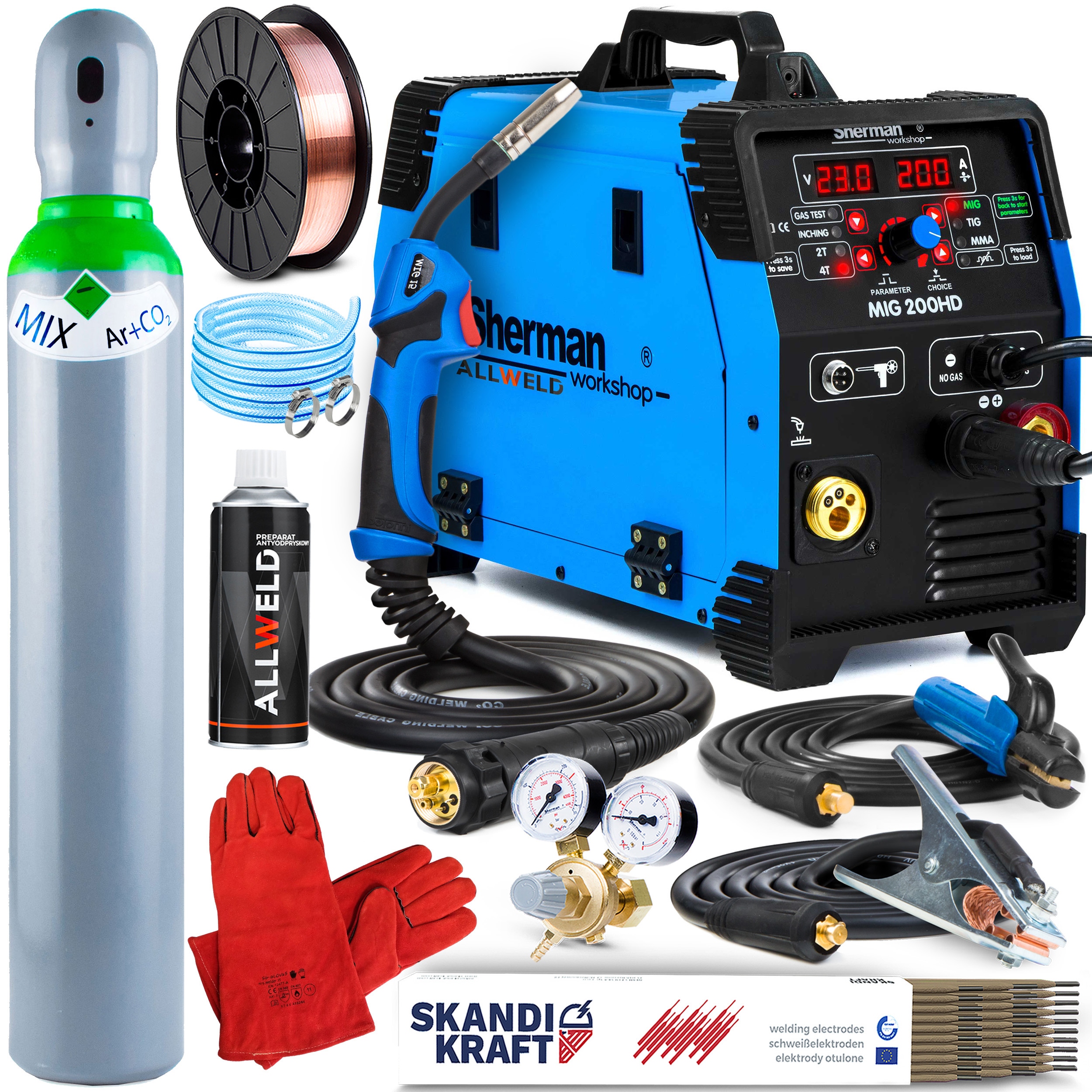 НАПІВАВТОМАТИЧНИЙ ЗВАРЮВАЛЬНИЙ АПАРАТ SHERMAN MIG 200HD MAG MMA