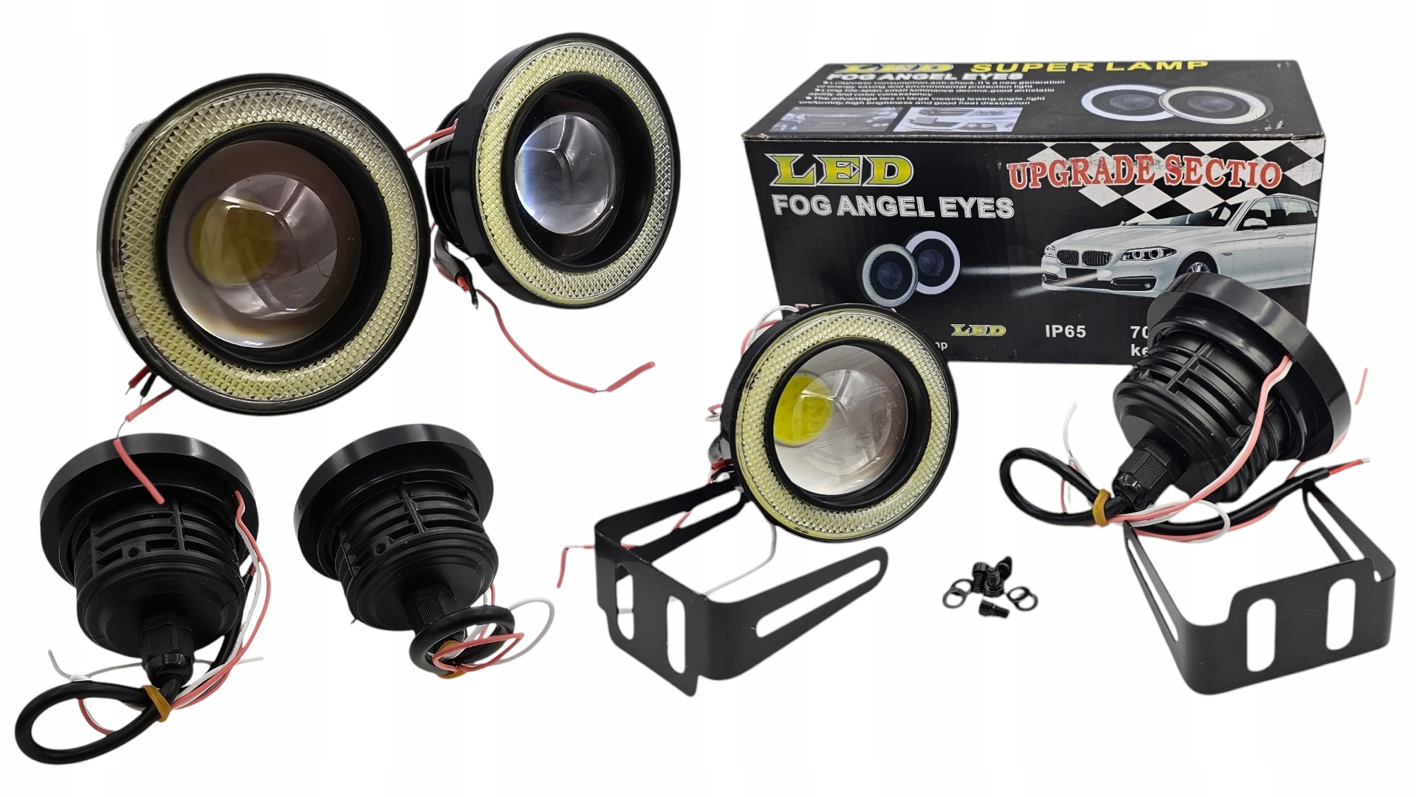 Kulaté Světla Pro Denní Svícení 2v1 Drl Halogen Cob Čočka Ring 76MM