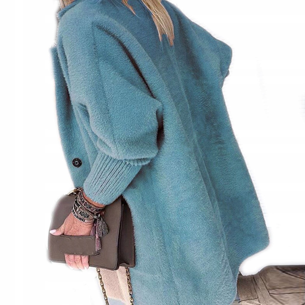 

Płaszcz Alpaka Długi Płaszczyk Wełna Kurtka L