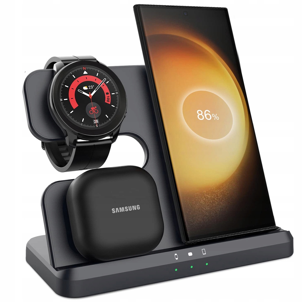 Bezdrátová indukční nabíječka 3v1 Rychlá pro Samsung Galaxy Watch Buds