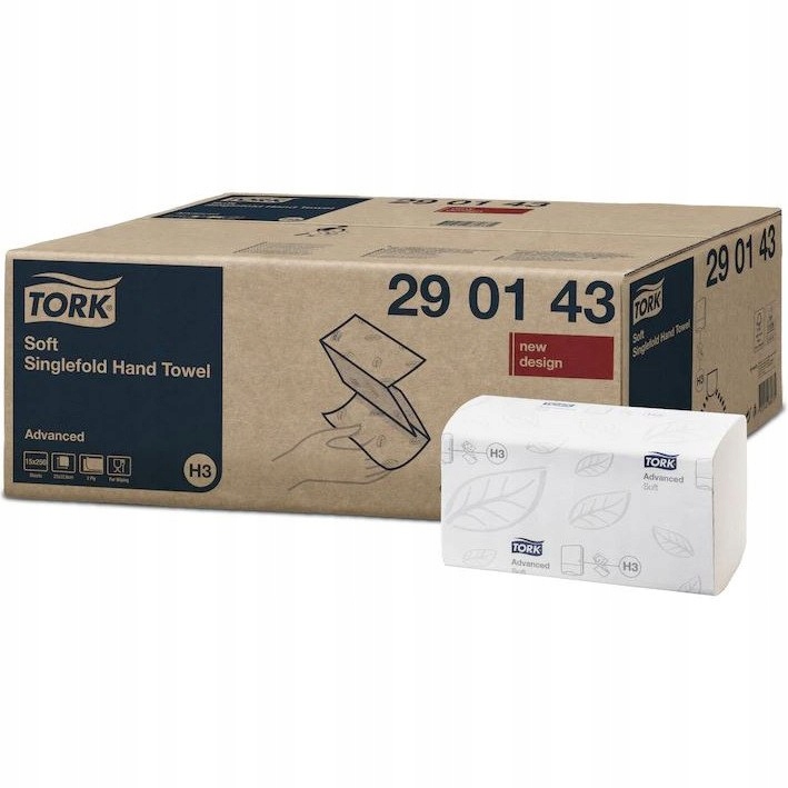Levně Ručník Zz V-fold Tork H3 bílý 23x22,6cm 2w 290143 Advanced celulóza (15x2