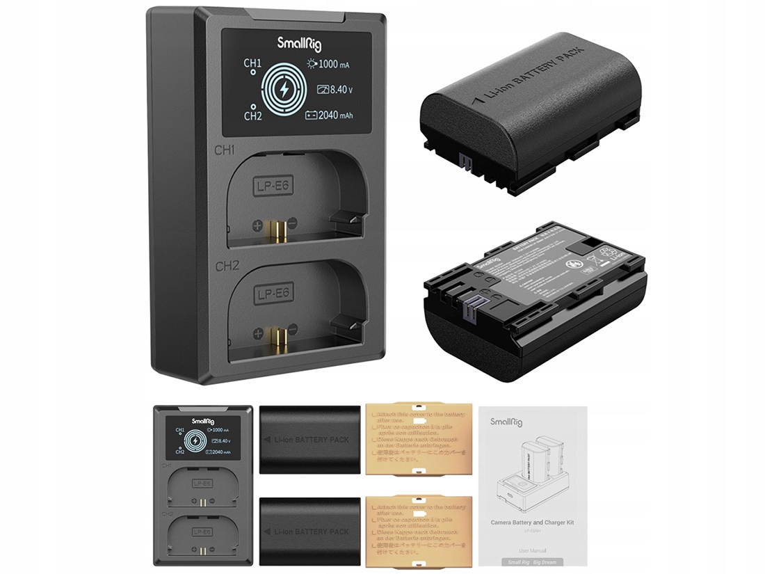 SmallRig 3821 2 x akumulátor Canon LP-E6NH nabíječka