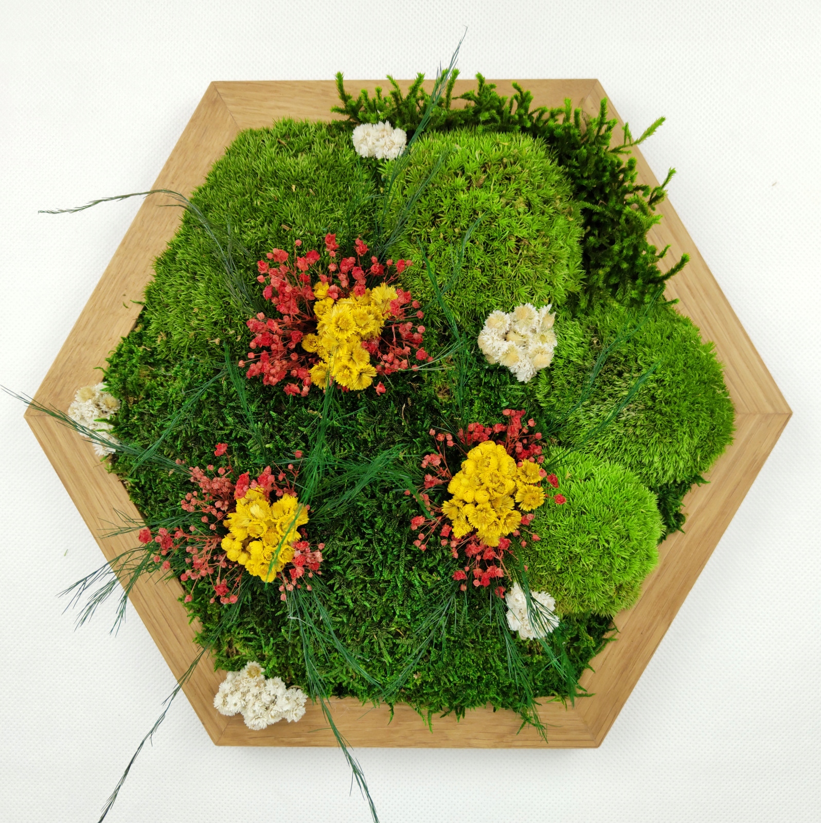 WIOSENNA DEKORACJA Z ROŚLIN STABILIZOWANYCH I MCHU