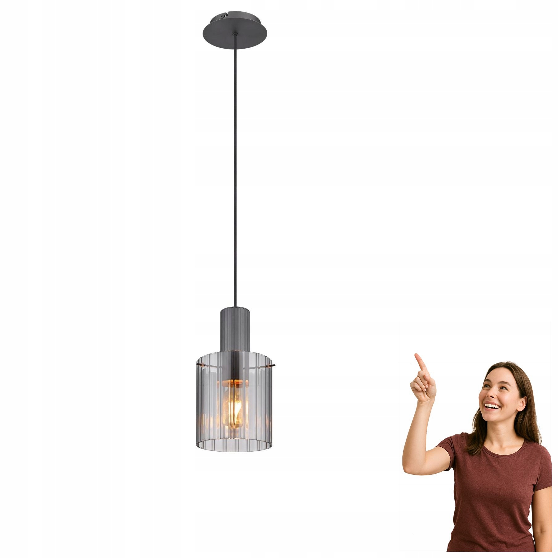 Závěsná lampa s ryhovaným stínidlem Tulivar 15904HS Globo