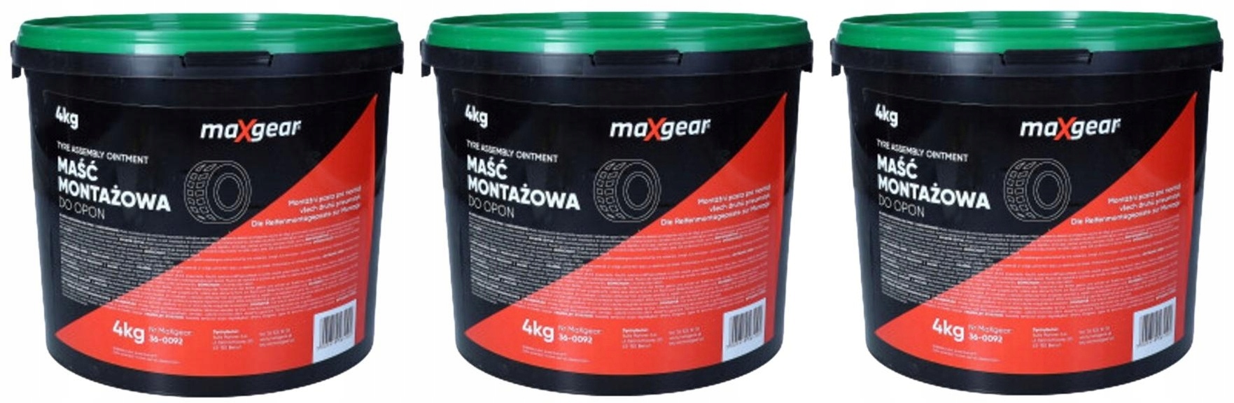 3 X Maxgear Pasta Na Montáž Pneumatík Zelená Veľmi Účinná 4 Kg 36-0092