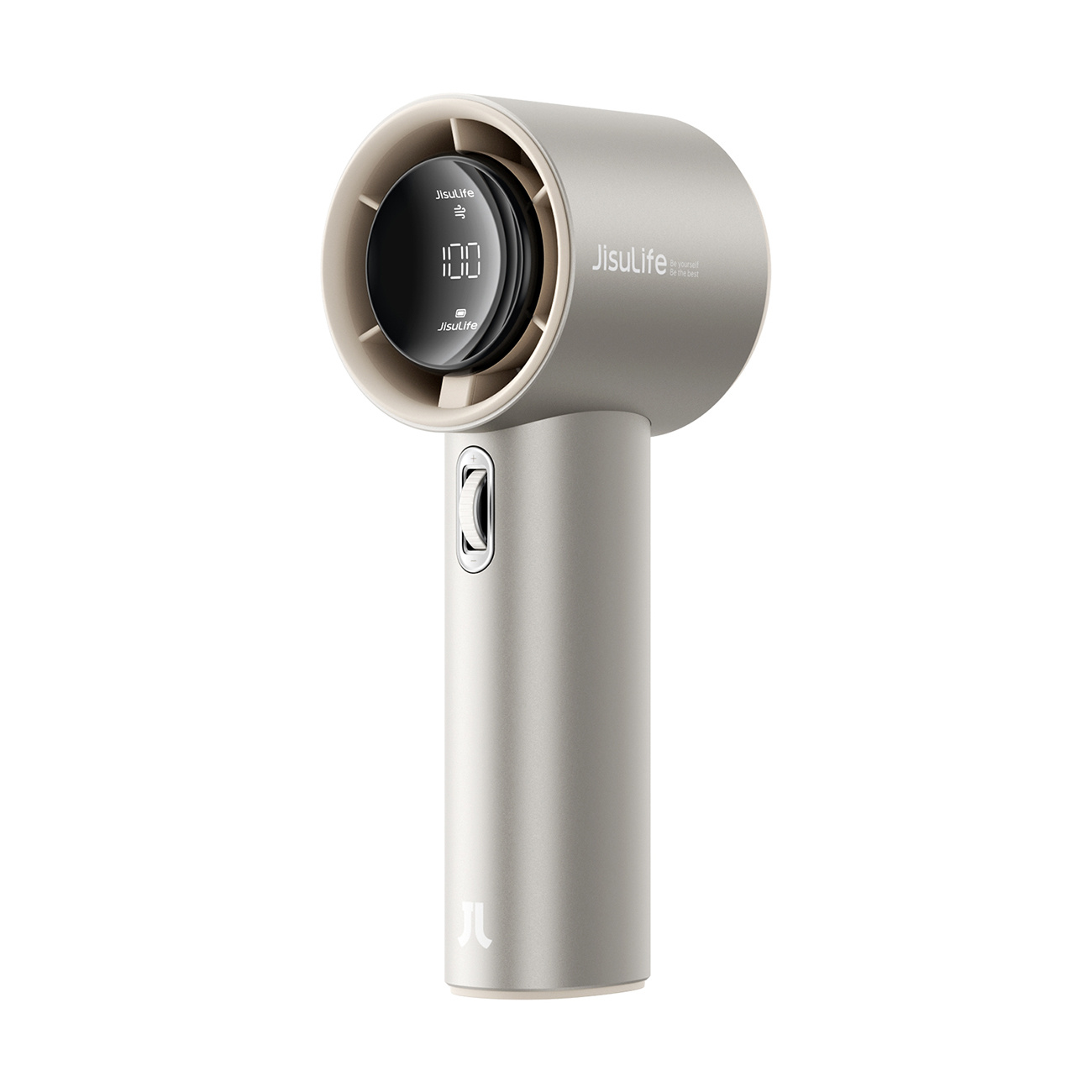 Mini ventilátorový ventilátor přenosný kovový Usb-c 5000 mAh světle hnědý