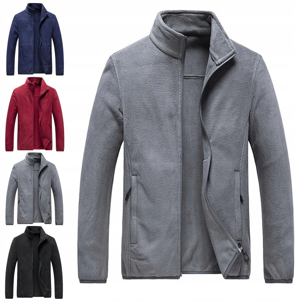 Men Jacket Windbreaker Solid Color Thermal Cardiga Linia regular