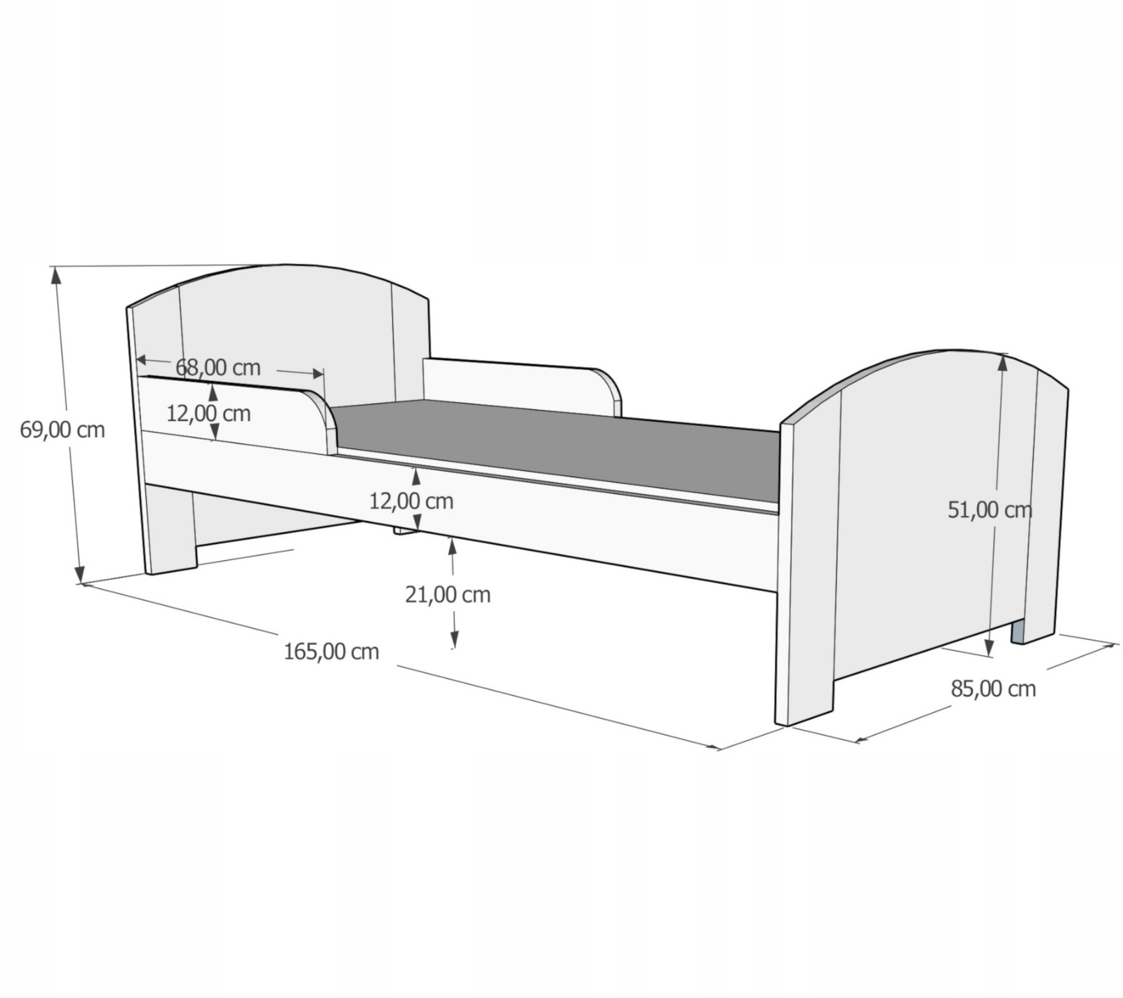 Łóżko dla dzieci BILI 160x80 Pojedyncze Z Drewna Płeć chłopcy dziewczynki