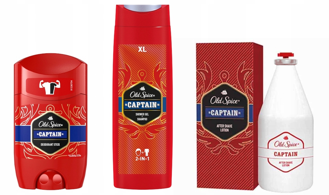 OLD SPICE CAPTAIN ZESTAW A/S 100ml + SZTYFT 50ml + ŻEL 400ml