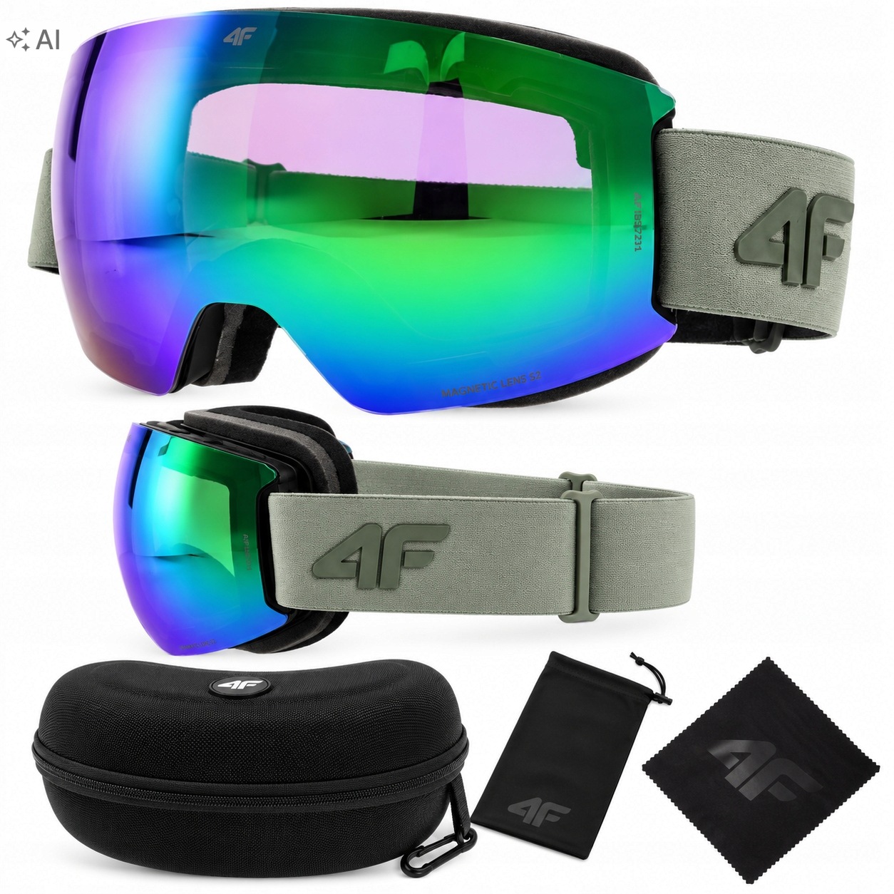 Lyžařské brýle 4F 4FWAW24AGOGU044-43S-1-M (one Size) filtr UV-400 kat. 0