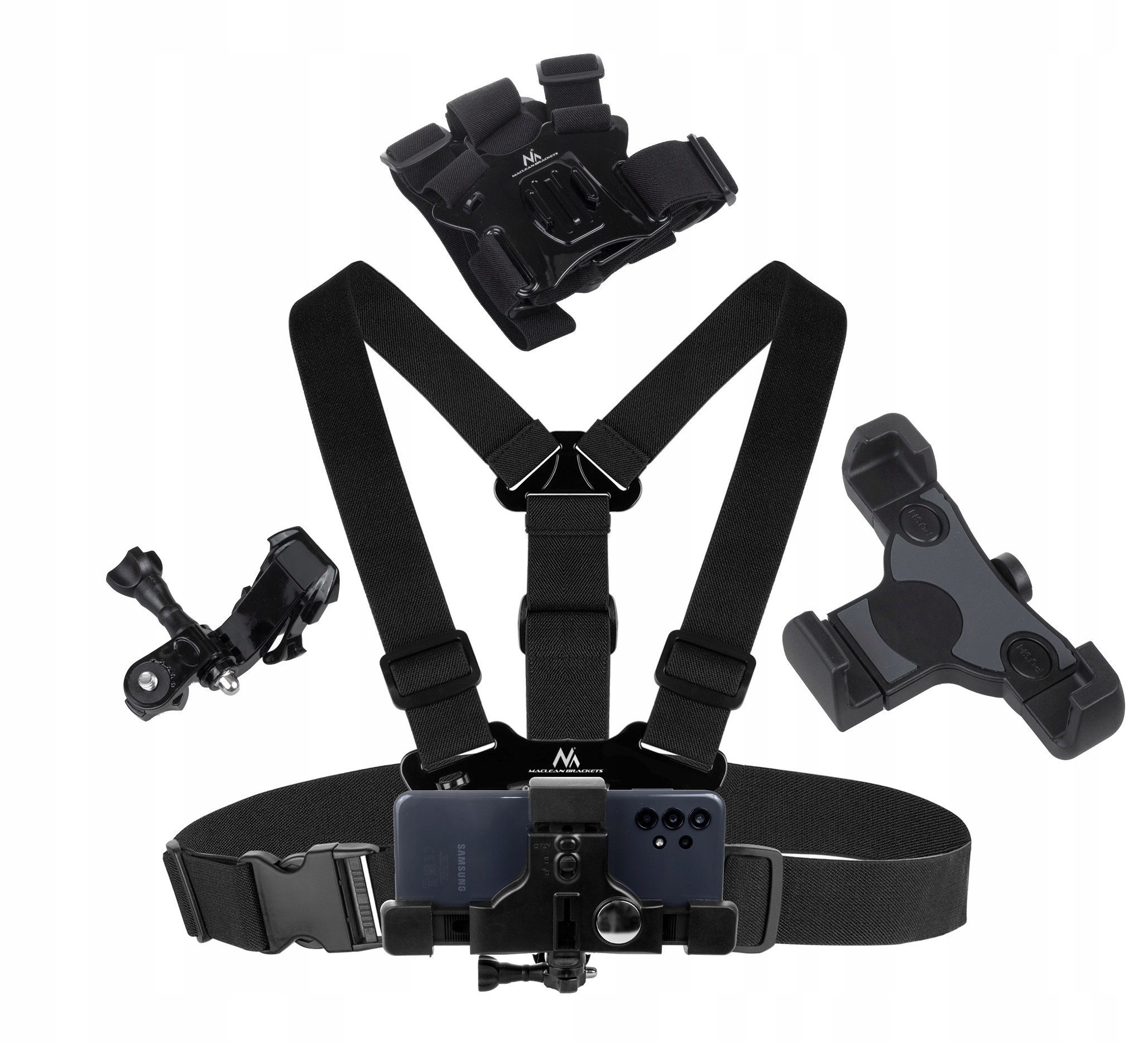 SZELKI UCHWYT NA KLATKĘ PIERSIOWĄ NA TELEFON SMARTFON DO KAMERY GoPro Stan opakowania oryginalne