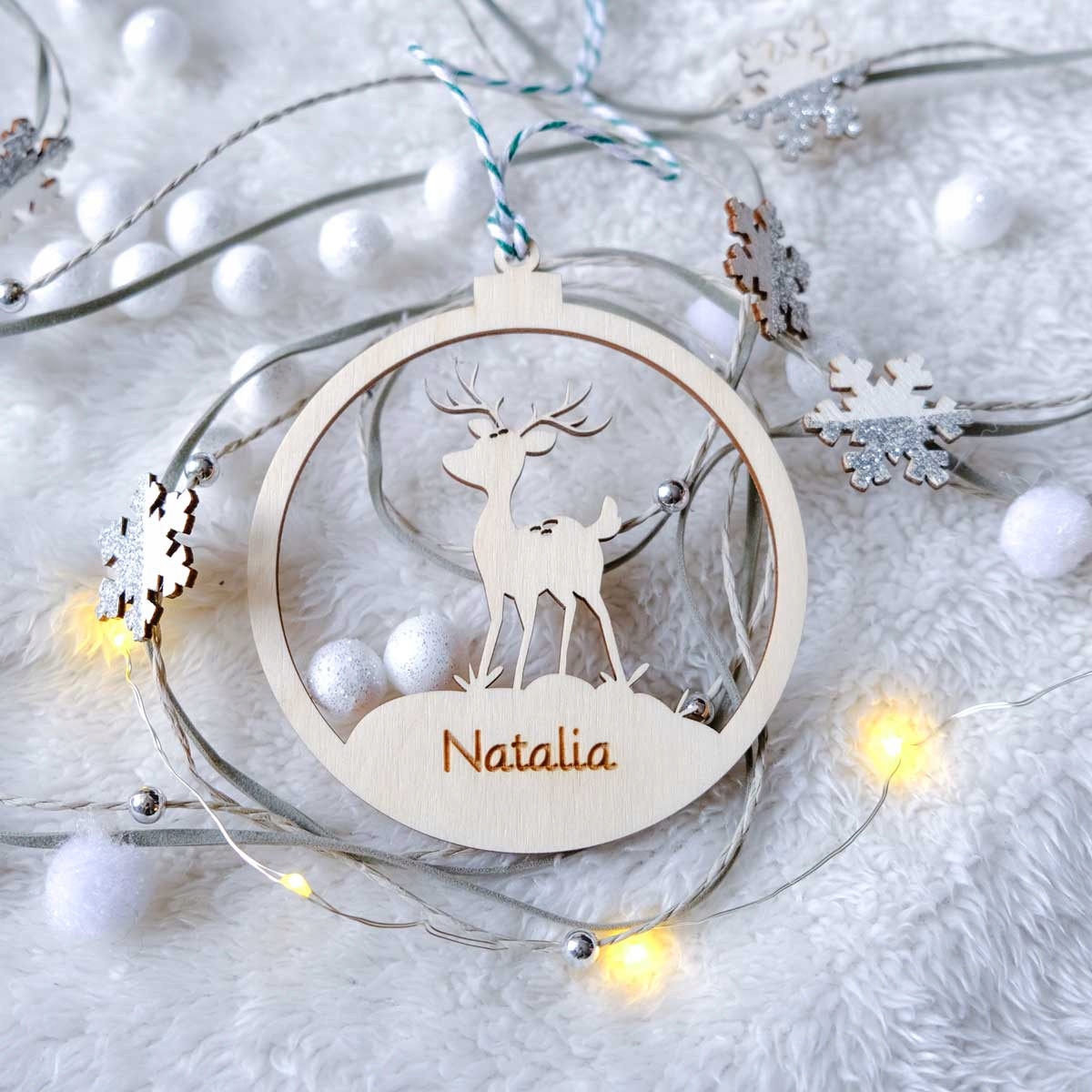 ZAWIESZKA BOMBKA NA CHOINKĘ IMIĘ SARNA RENIFER