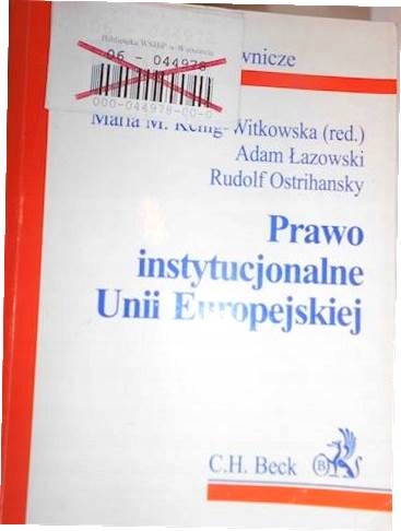 Prawo instytucjonalne Unii Europejskiej -