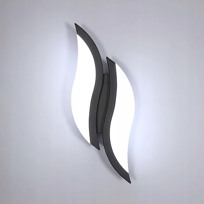 Lampa Scienna Led Kinkiet Czarna Nowoczesna Do Salonu Korytarz 6500K 12W