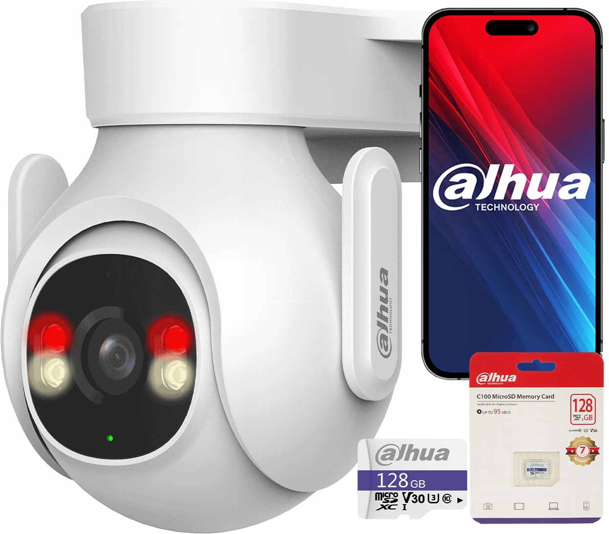 Kamera Obrotowa WiFi P5B-PV Dahua 5Mpx Zewnętrzna Led Ir Dom Firma 128GB