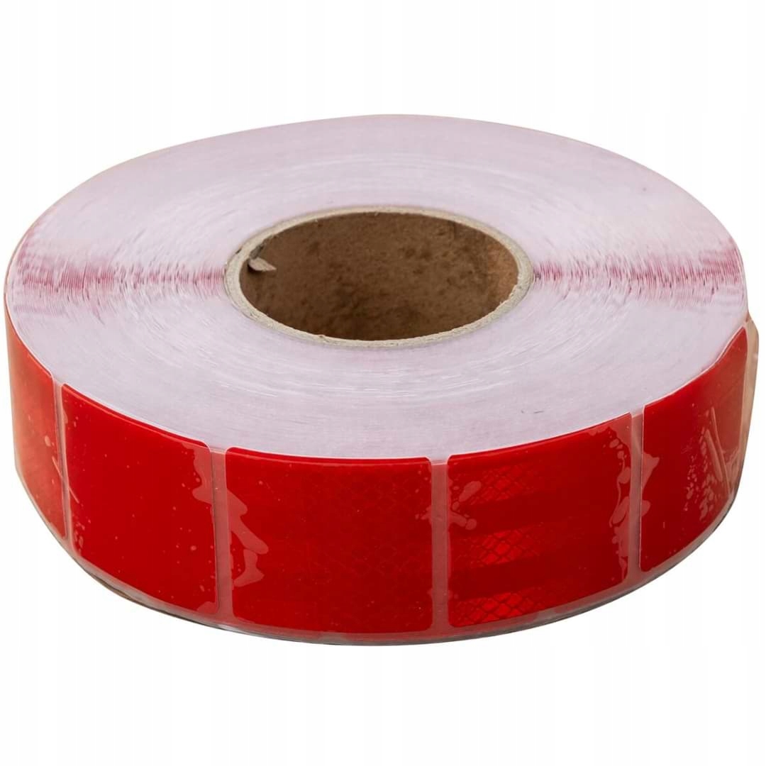 Taśma odblaskowa samoprzylepna konturowa czerwona w segmentach - ROLKA 45m