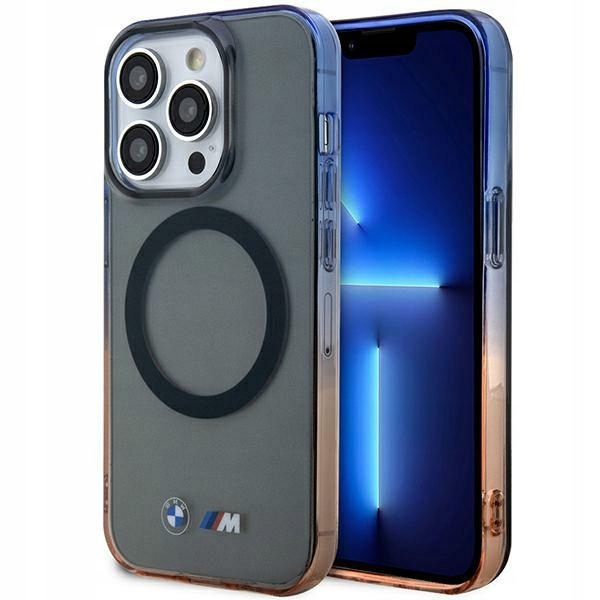 Pouzdro Bmw Gradient Bumper MagSafe pro iPhone 14 Pro Max 6,7" šedé