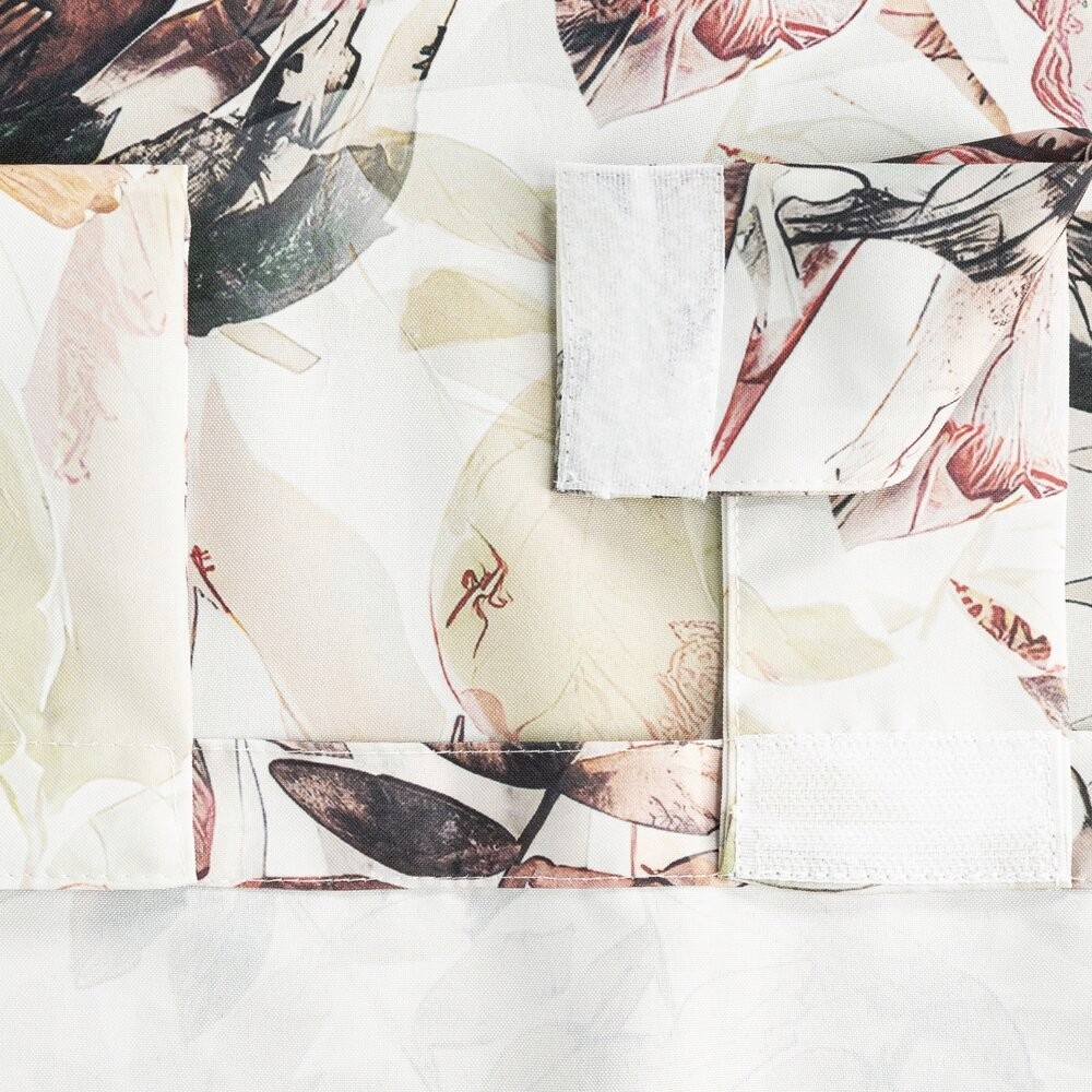 Zasłona ogrodowa tarasowa wodoodporna 155x220 biała liście na szelkach rzep Typ inny