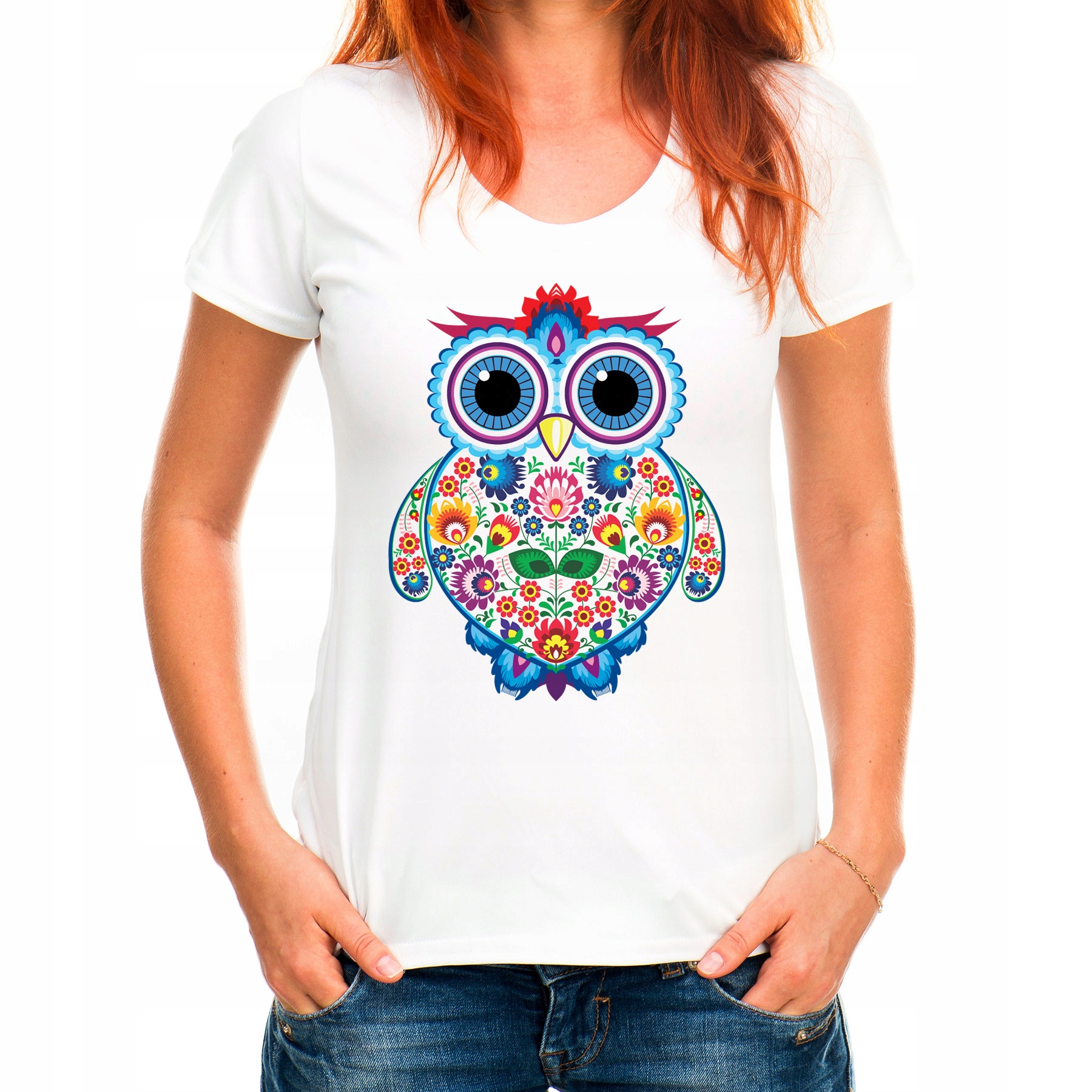 

Koszulka Sowa w Stylu Łowickim (L):: XL,: biały