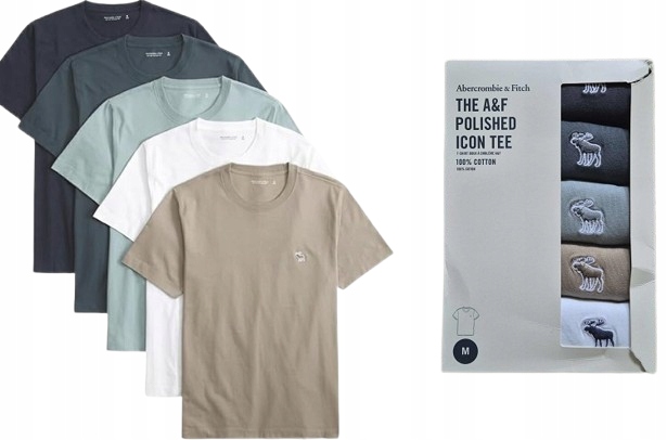 5 x tričko Abercrombie Hollister tričko XL 5PAK polished