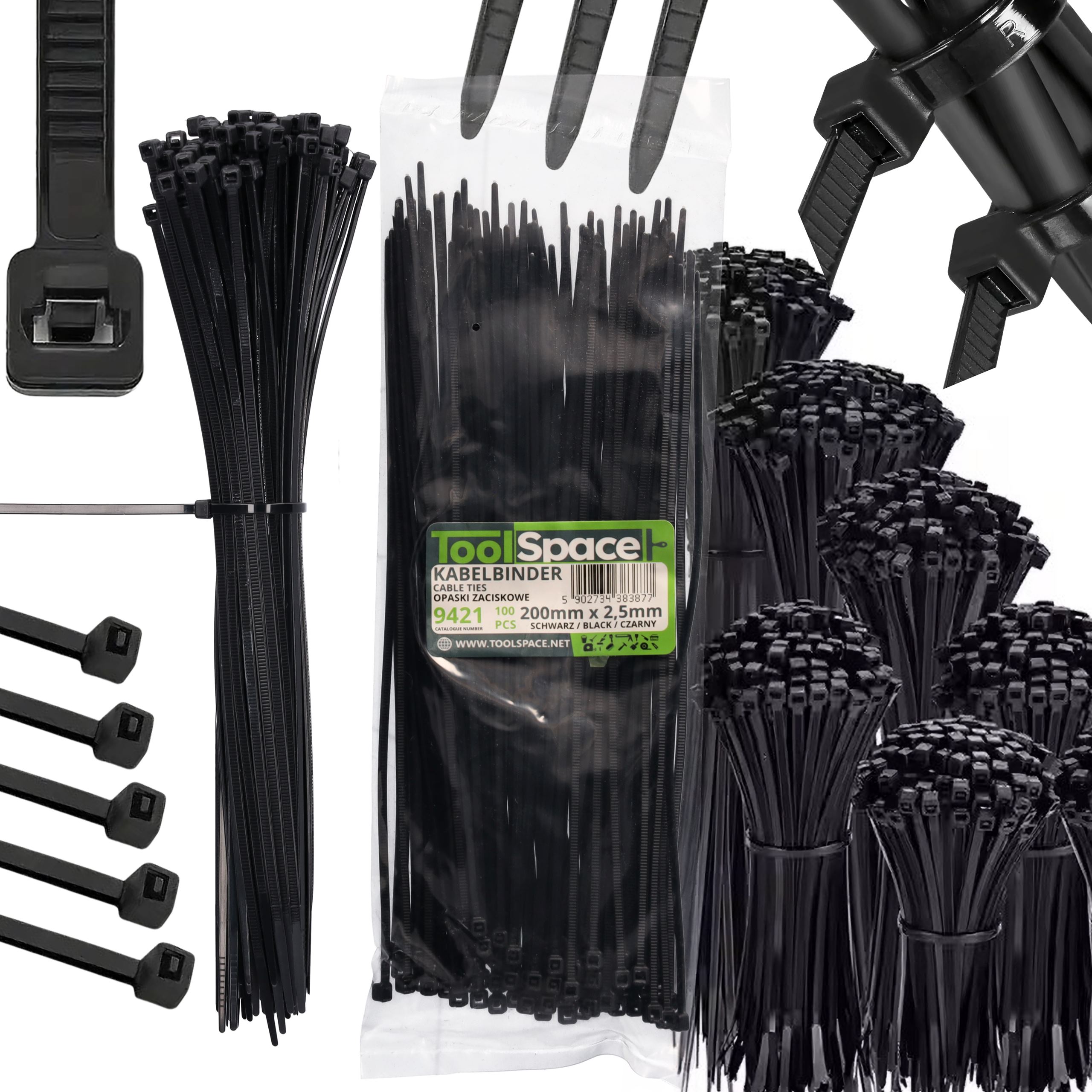 Opaska zaciskowa Mocna Obejma Trytka Trytki 2,5mm x 200mm 100szt