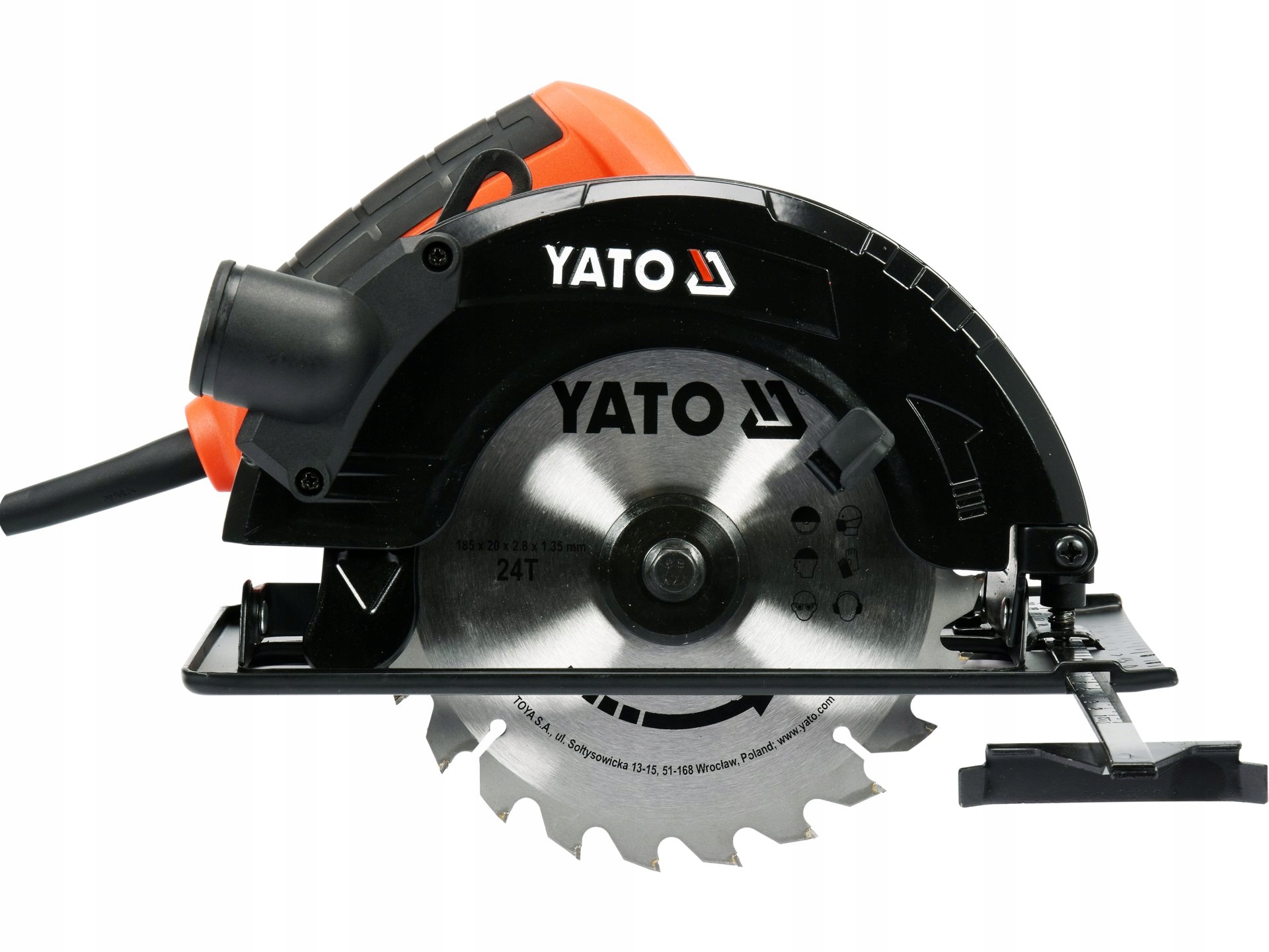 Pilarka Tarczowa 185MM 1500W Z Prowadnicą I Regulacją Kąta Cięcia 0-45°