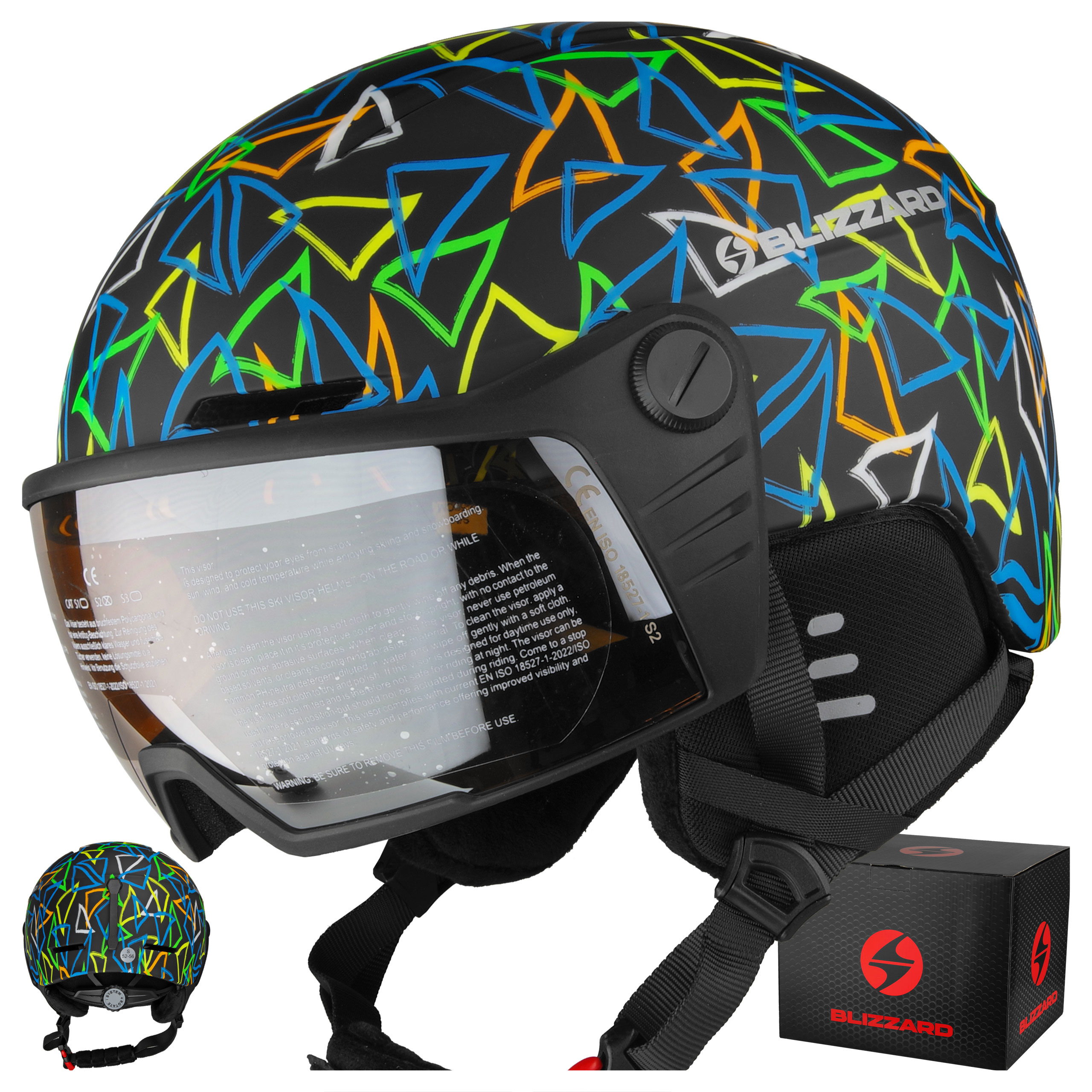 Dětská Juniorská Lyžařská Helma Blizzard Flash Visor S Sklem 52-56 cm