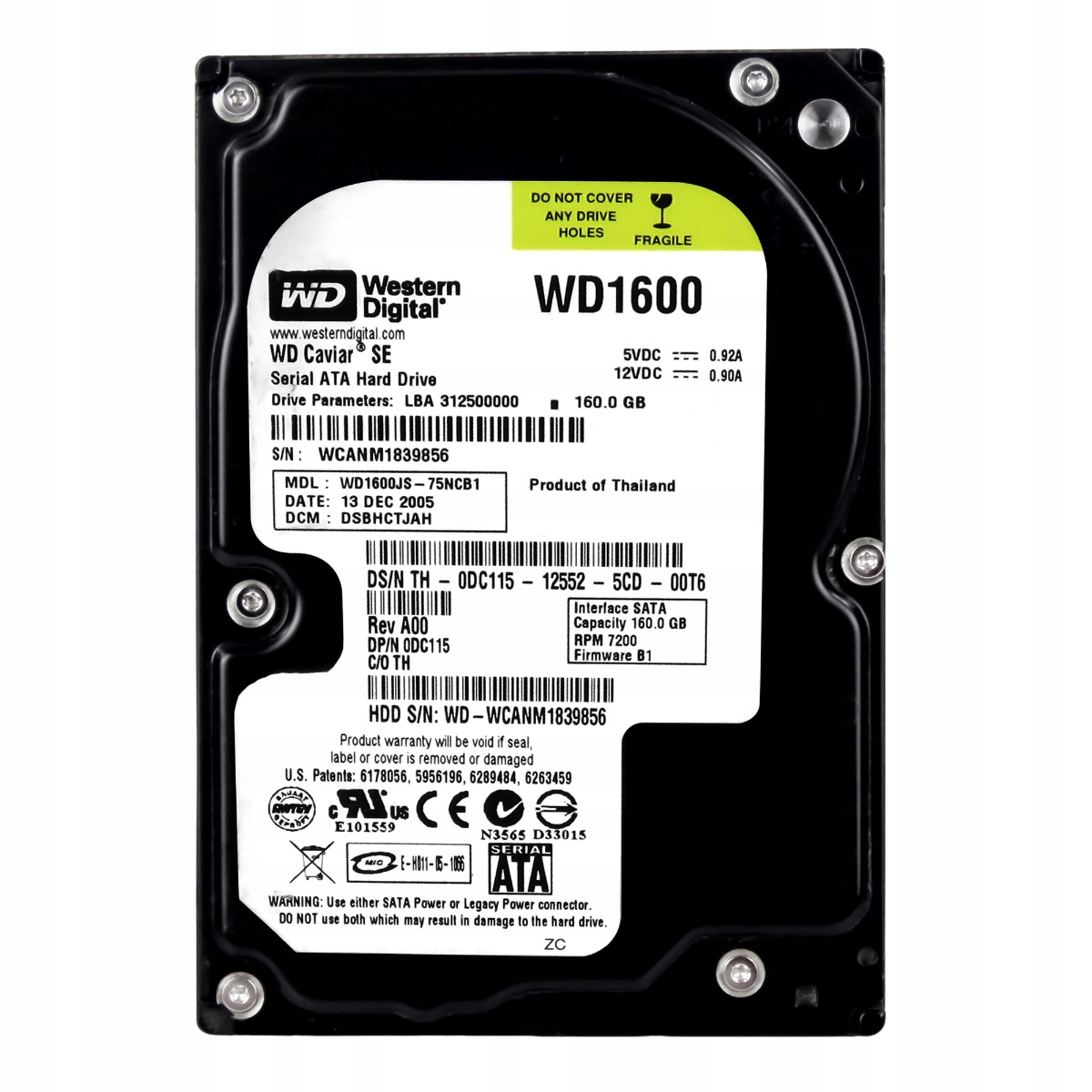 Dell 0DC115 160GB 7.2K 8MB Sata II 3.5'' WD1600JS