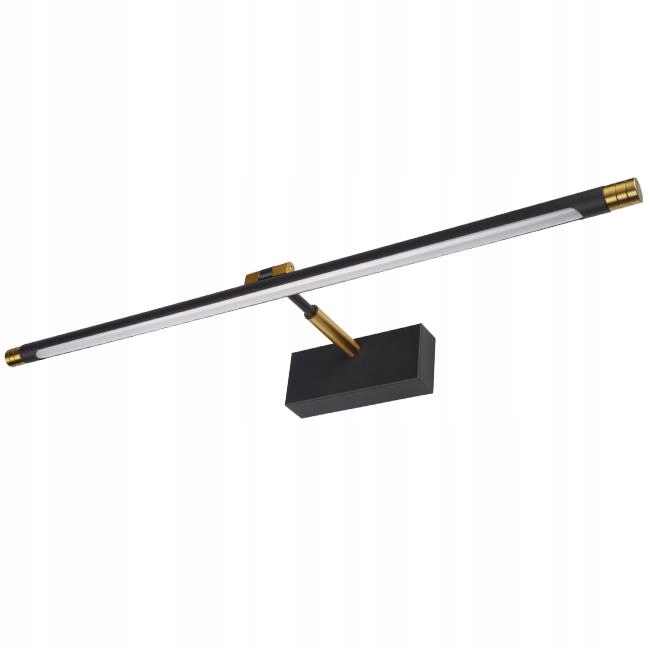 Nástěnná Led lampa černo-zlatá, moderní, nad zrcadlo 56 cm Gemino