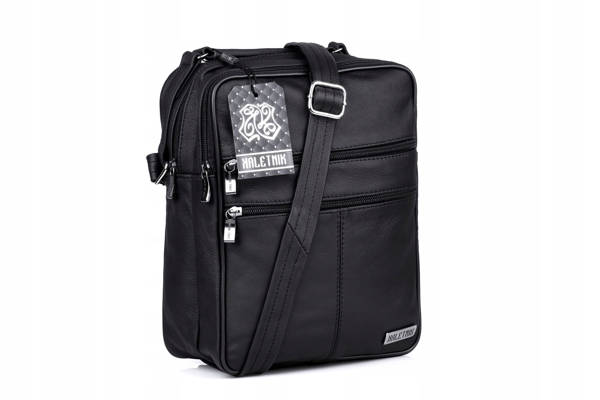 Kožená kabelka Kaletnik Hetman Černá