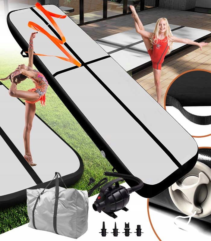 Airtrack 4 M Černý, Tloušťka 20 CM, Nosnost 500 Kg, Akrobatická Podložka