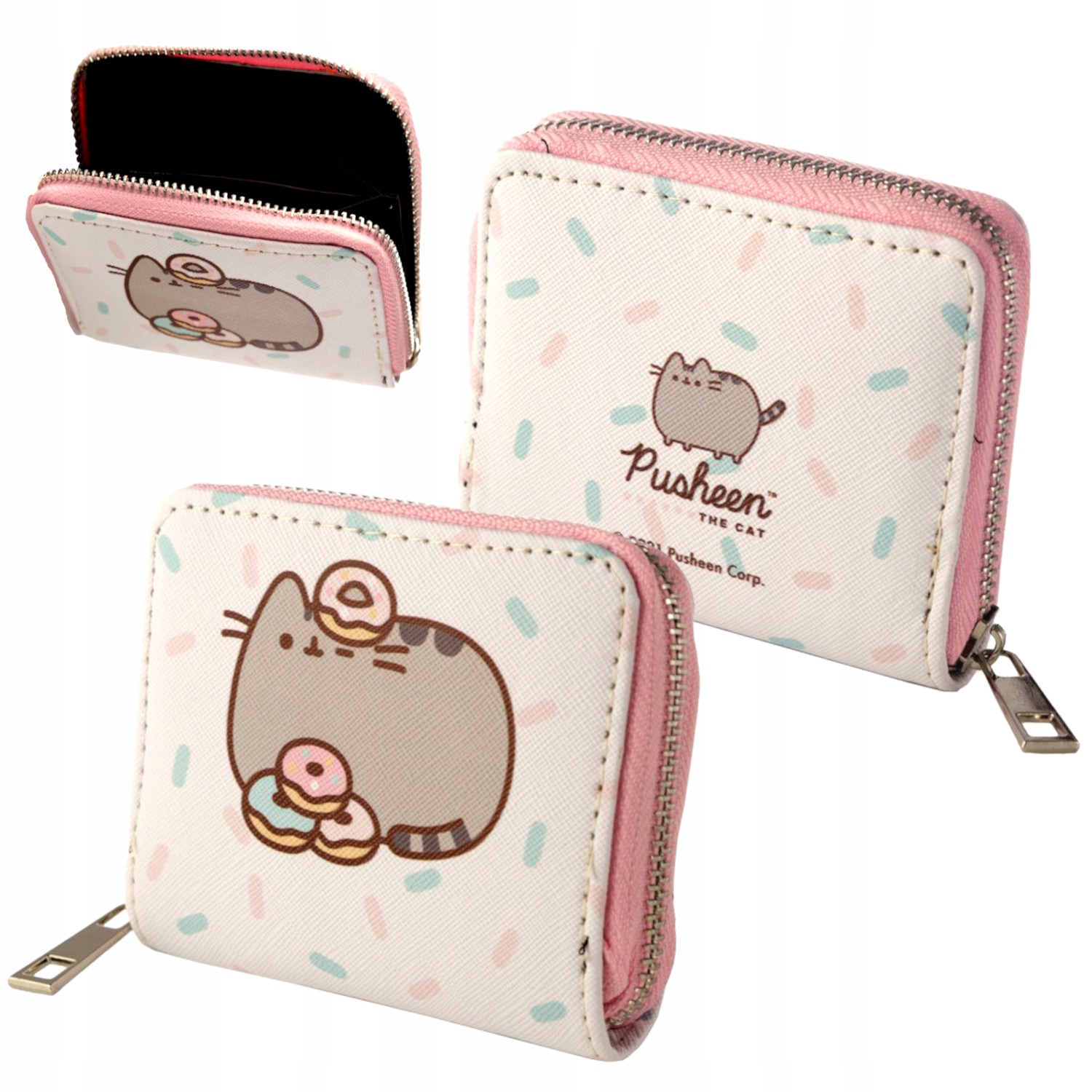 

Pusheen portmonetka, portfel na suwak Donut