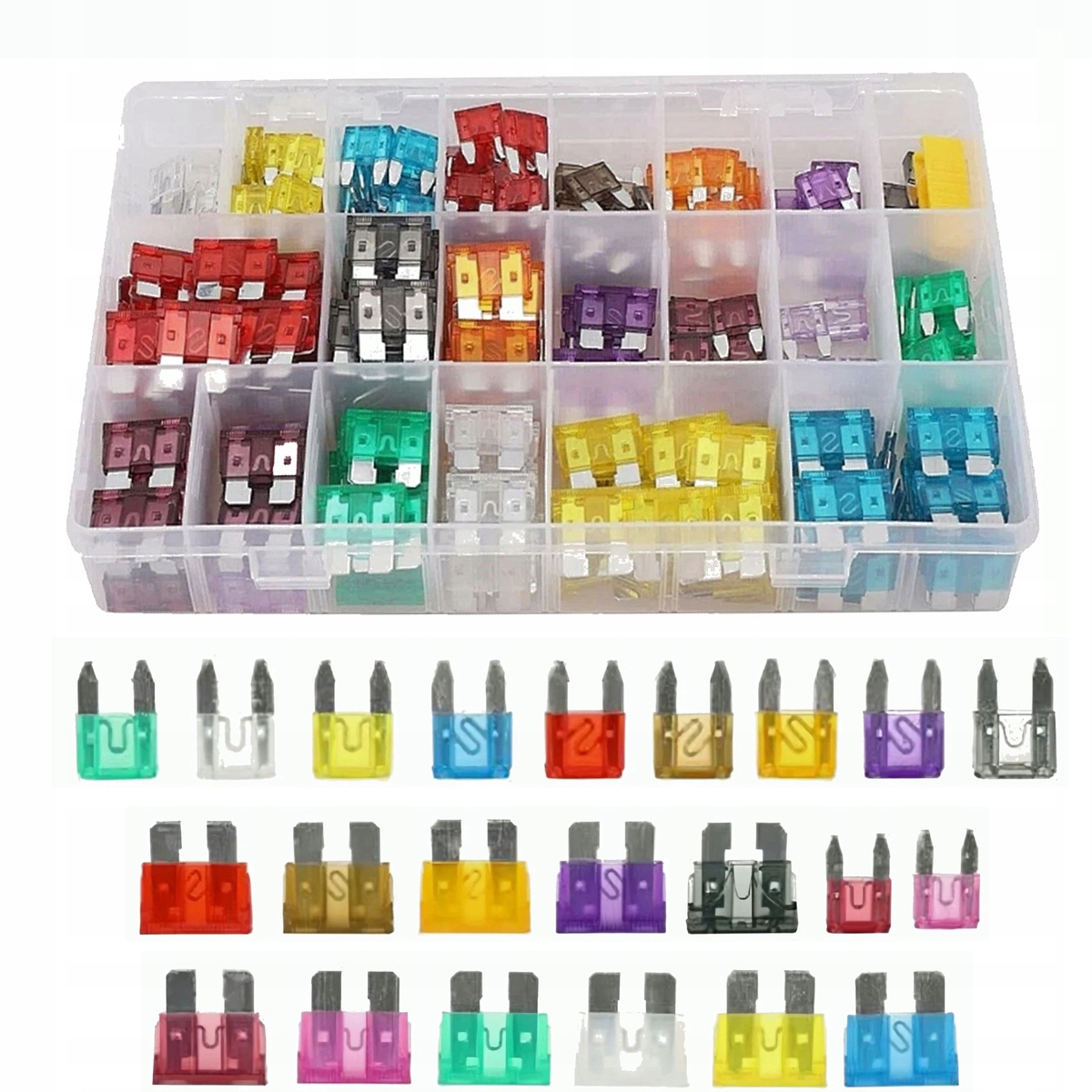 ZESTAW BEZPIECZNIKÓW SAMOCHODOWYCH PŁYTKOWE STANDARD 120 SZT