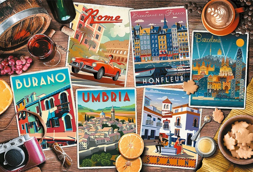 

Puzzle 1500 El Podróże Po Europie Pocztówki Widoki