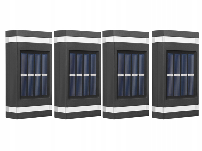 4x Nástěnná lampa Fasádní solární Led lampa na balkon Terasa Senzor soumraku