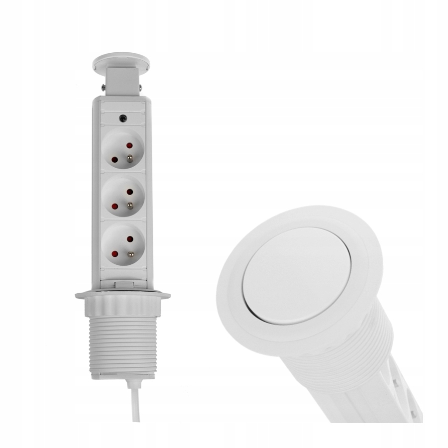 Elektrická stolní lišta Liftbox 3 zásuvky Design Light Bílá