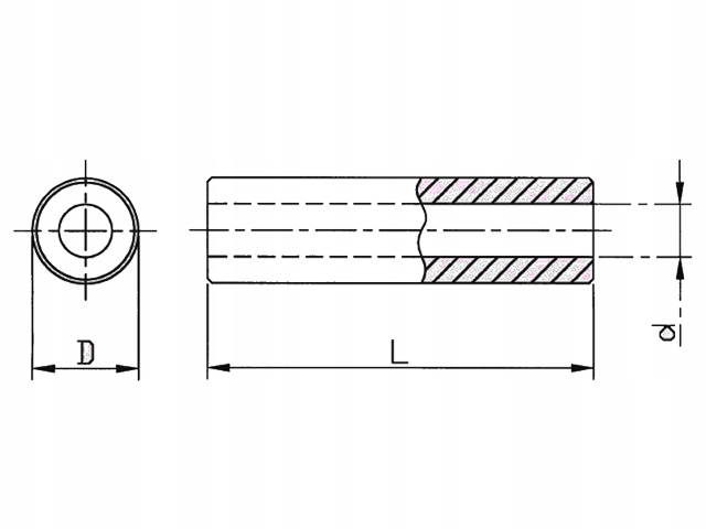Tulejka dystansowa L:5mm z poliamidu walcowa czarna; 8.2X5mm-1szt Stan opakowania zastępcze