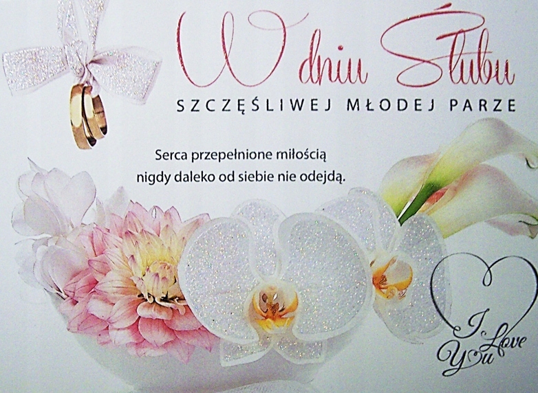 Pięknie Zdobiona Kartka w Dniu Ślubu wzór 7